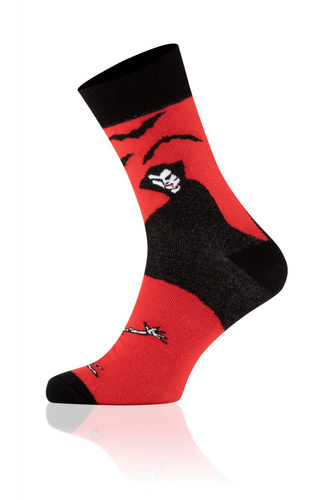 S146D Dracula Dlouhé ponožky Italian Fashion - černá/červená/bílá