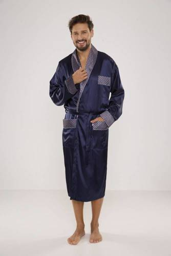 940 Forex pánský saténový župan - tmavě modrý