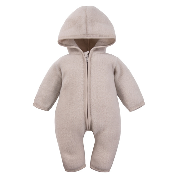Dětský overal z merino vlny Eevi - béžový, měkký a prodyšný