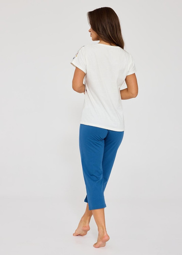 Cornette Floris 369/345 ecru – dámské pyžamo 100% bavlna 7/8