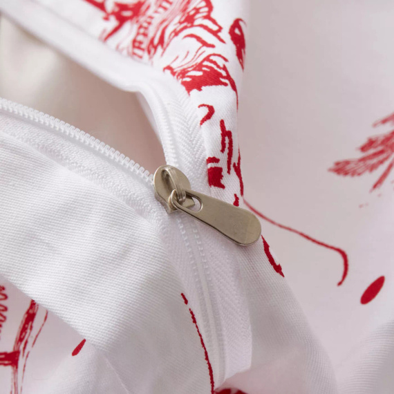 Laponia Vánoční povlečení z bavlněného saténu Spod Igły i Nitki bílá červená - elegantní a měkké