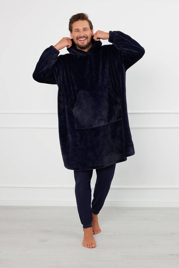 Forio Blůza s kapucí unisex Italská móda - tmavě modrá