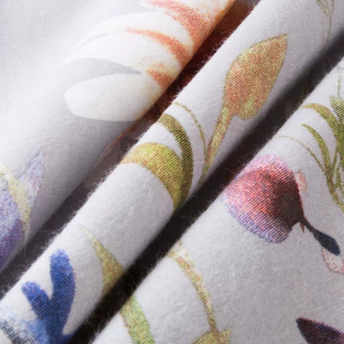 31512/2 Flannelove Darymex šedá barevná květinová ložní souprava, 100% bavlna, hřejivá a měkká