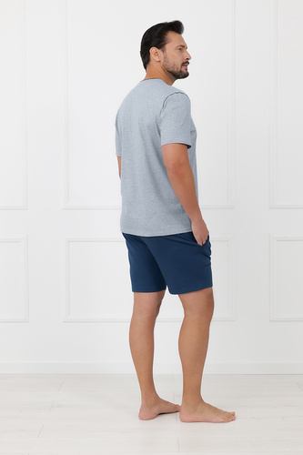 Pánská bavlněná pyžama Devon Italian Fashion krátký rukáv melange