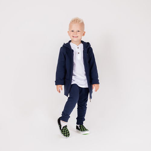 219288 Dětská tepláková bunda Willy Nicol - tmavě modrá s kapucí a ušima