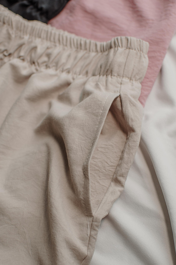 Maeve 875 De Lafense dámské pyžamové kalhoty - dlouhé, hladké, s kapsami - pískové