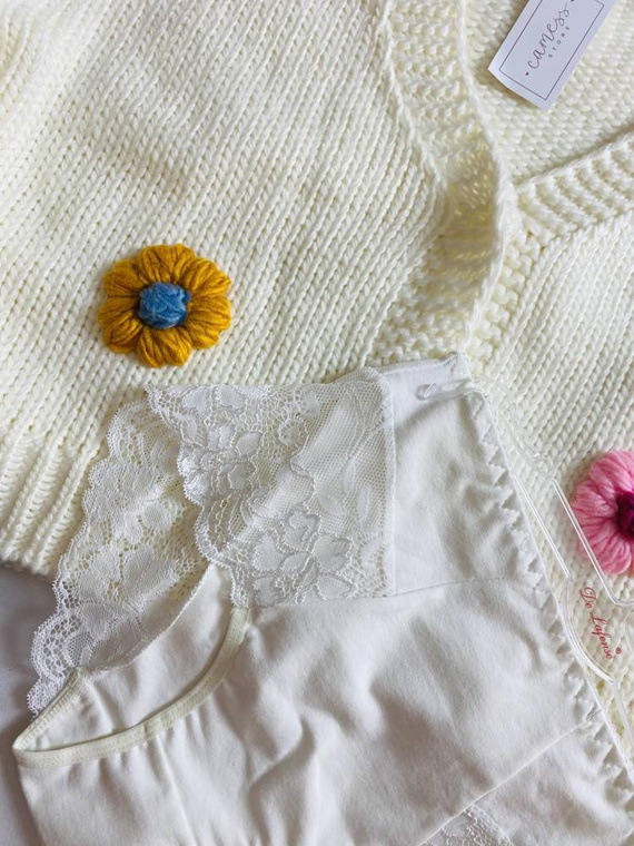 530 Iness Kalhotky s vysokým sedem De lafense - bílé