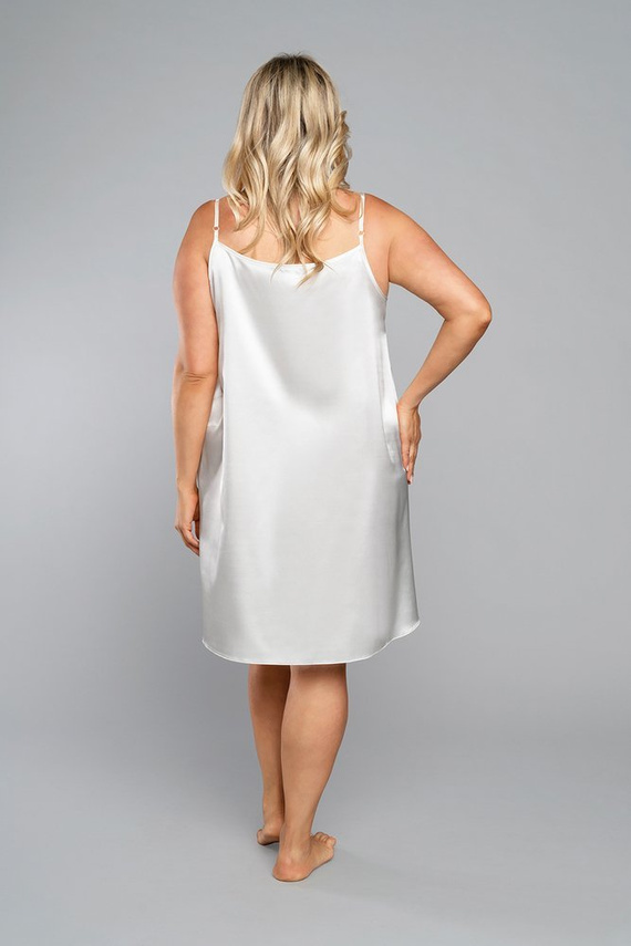 Noční košile na dotek s úzkými ramínky, krátká Italia Fashion - ecru