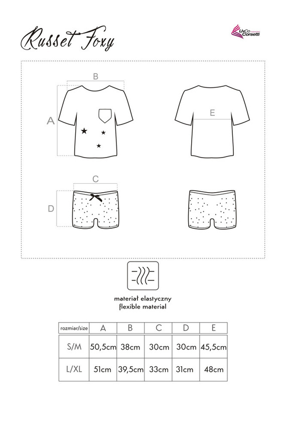 Russet Foxy 0204 Dámské pyžamo LivCo Corsetti Fashion