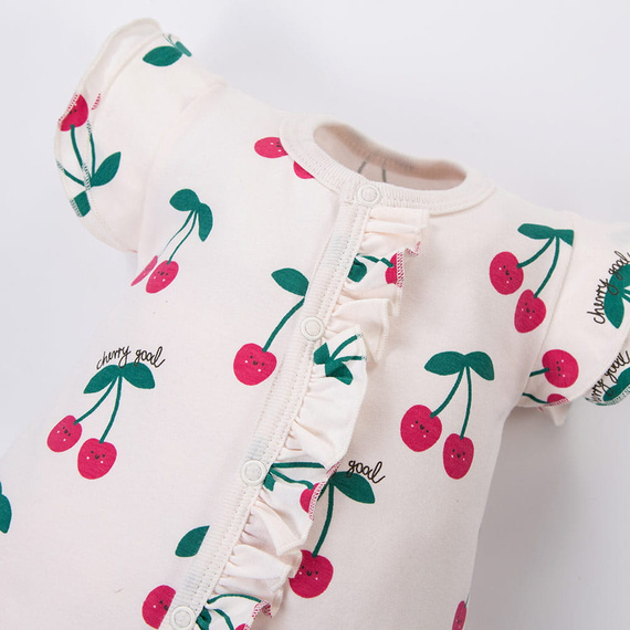 Dívčí romper Cherry Eevi bavlna 95% pohodlný na léto