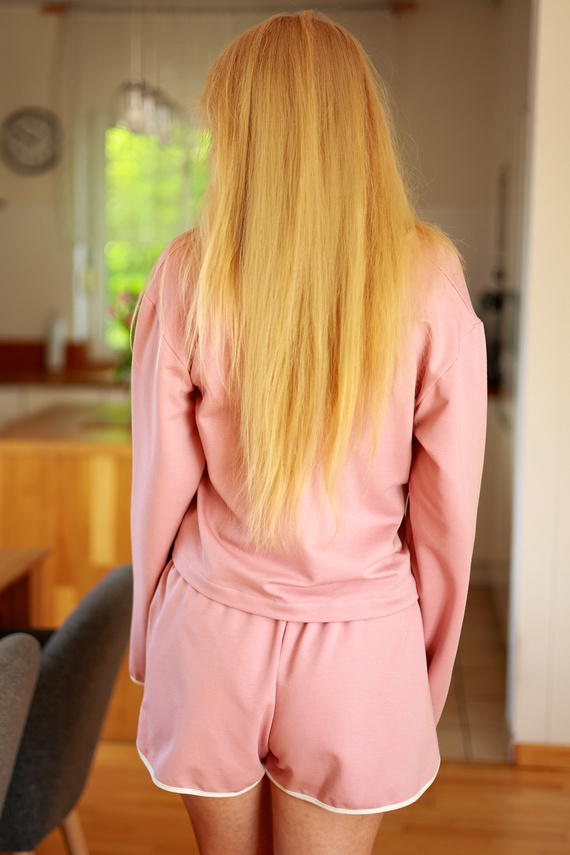 Alex Mirale - Dámská třídílná souprava | Halenka + kalhoty + šortky | Polská výroba - růžová