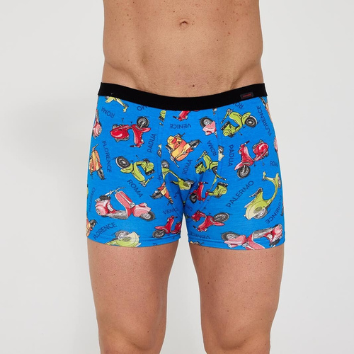 280/253 Vespa Pánské boxerky Cornette Tattoo - bavlna s elastanem, veselý barevný vzor, elastické v tunelu, balené v krabičce