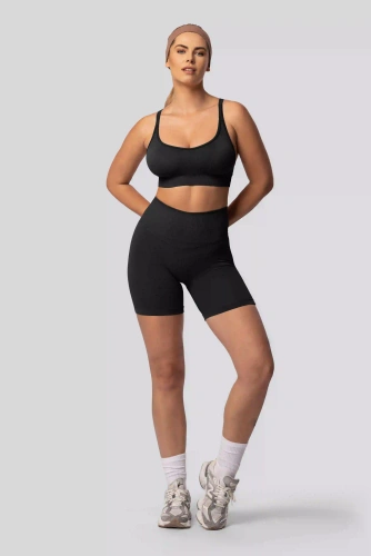 Spaio PUSH-UP PRO modelující bezešvé šortky fitness vysoký pas black