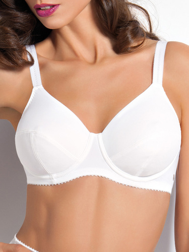 Donna 1962 Měkká podprsenka s kosticemi z mikrovlákna, bavlna, bílá