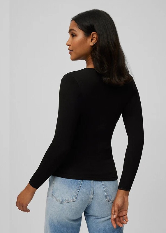 Dámské termo tričko Ysabel Mora 70018 negro- teplé, prodyšné, s krajkou a dlouhým rukávem