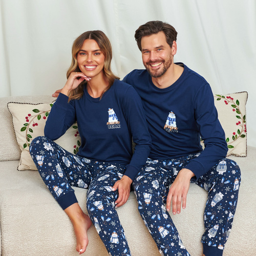 7338 Pánské pyžamo Doctor Nap Cozy Bear - bavlna, dlouhý rukáv a kalhoty