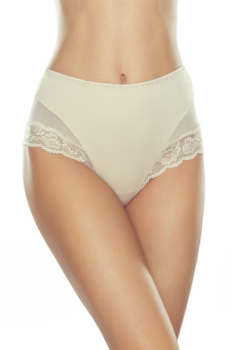 Vensa Eldar beige- zeštíhlující kalhotky, vysoký pas, mikrovlákno a krajka, elegantní