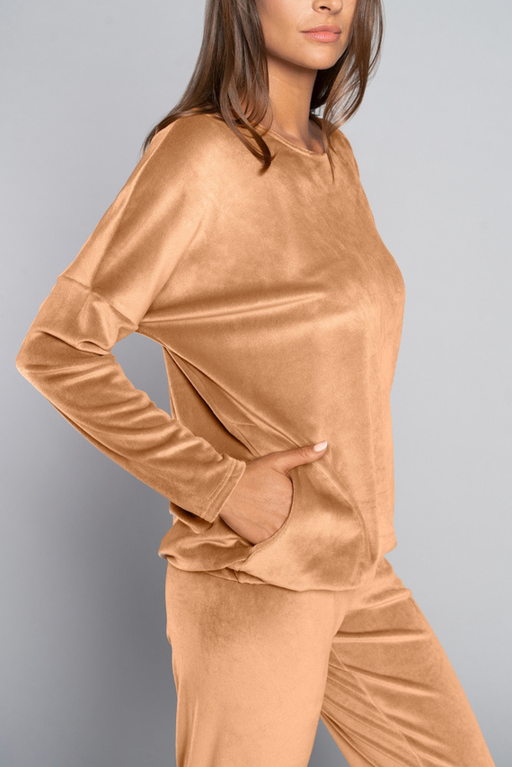 Dámská dlouhá souprava Juga. rukáv, délka. italská móda velbloudí kalhoty