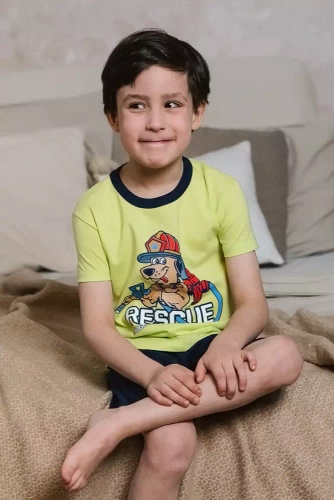 Chlapecké pyžamo Remek s krátkým rukávem, kalhoty Italian Fashion - zelené