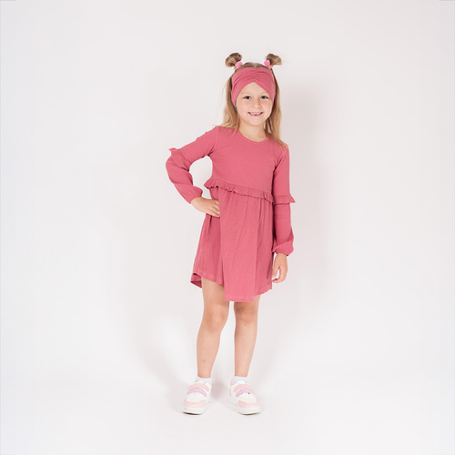 216167 Lala - Dívčí šaty Nicol, bavlna, dlouhý rukáv