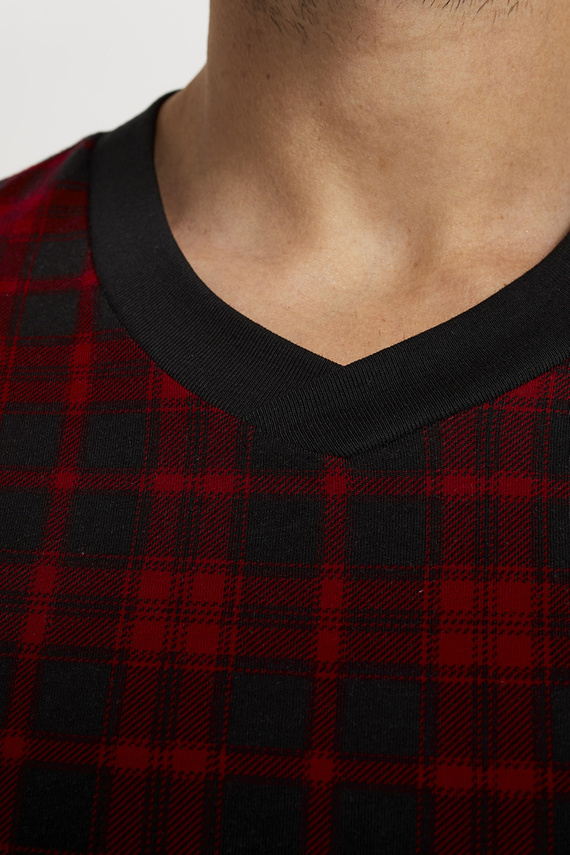 Elijah Pánské pyžamo a kalhoty s dlouhým rukávem Italian Fashion - potisk/černá barva