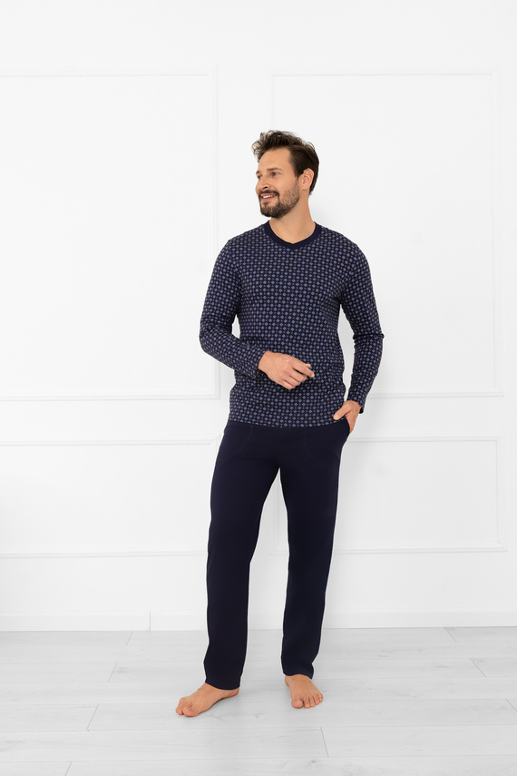 Pánské pyžamo Gerard Italian Fashion - bavlna, dlouhý rukáv a kalhoty