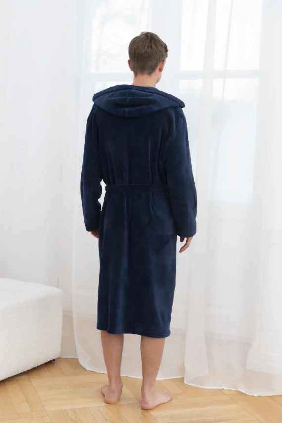 Mimas Pánský župan s kapucí Italian Fashion - tmavě modrý