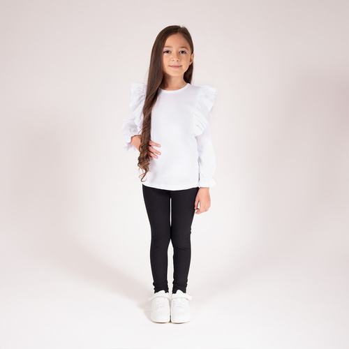 198282 Dívčí legíny Viki Nicol - bavlna s elastanem, pohodlné, černé, lesklá výroba