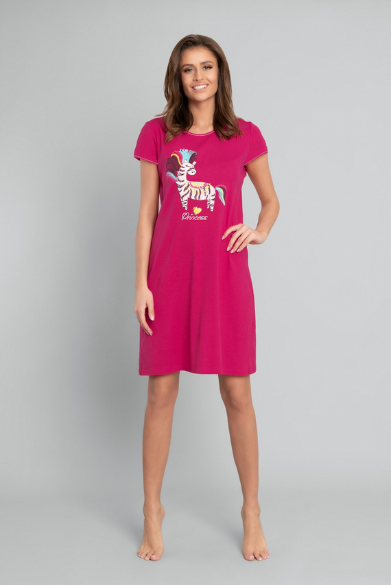 Bláznivá noční košile s krátkým rukávem Italian Fashion - karmínová