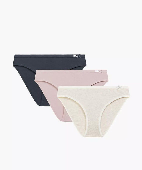 Kalhotky 3CLP-002 Sport Atlantic - bavlněné, klasický střih, 3 ks v balení grafitová/růžová/béžová