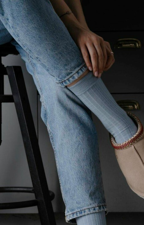 ART.130 Přírodní Merino vlna Dámské ponožky Steven blue -stripe, bezešvé, teplé