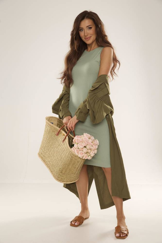 707 Freya Dámské šaty De Lafense - hrachová barva