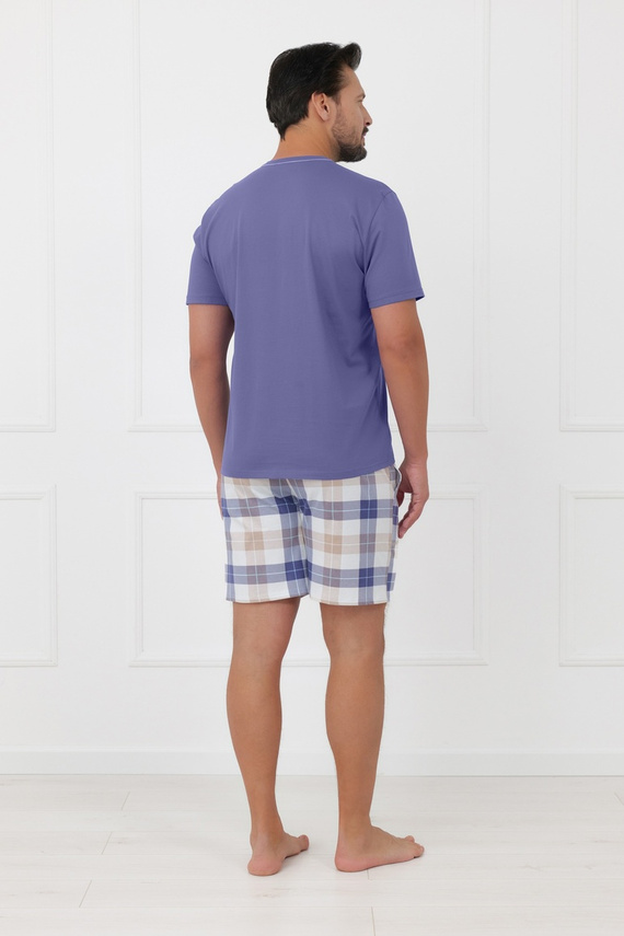 Pánské pyžamo Juno Italian Fashion 100% bavlna krátký rukáv šortky