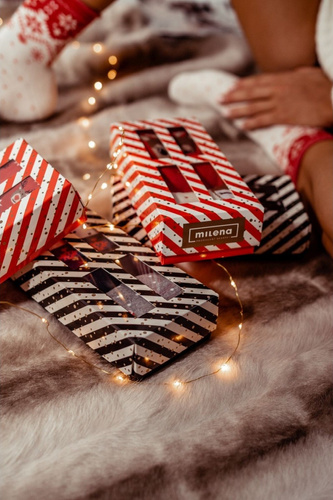 Dámská vánoční sada Milena 0811.018 - bavlněné 3 páry ponožek v krabici