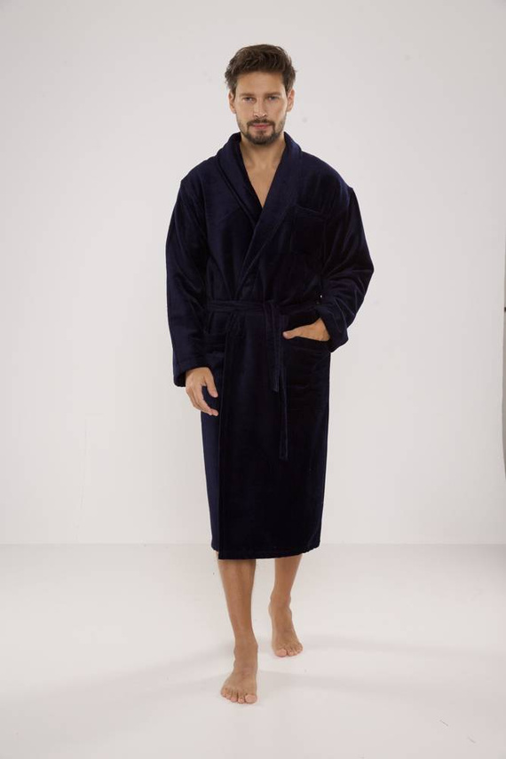 803 / 819 Pánský froté župan Forex - celý tmavě modrý (tmavě modrý)