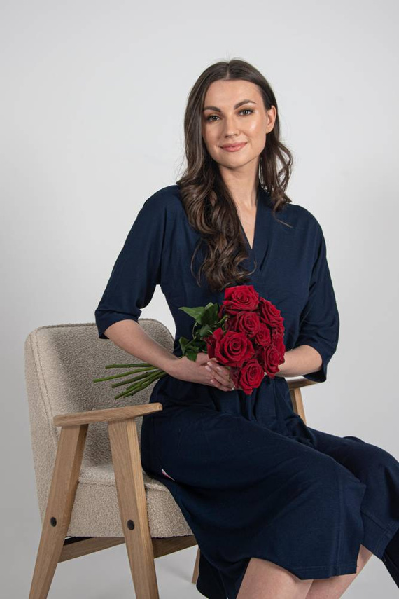 942 Visa Dlouhý župan De Lafense - tmavě modrý