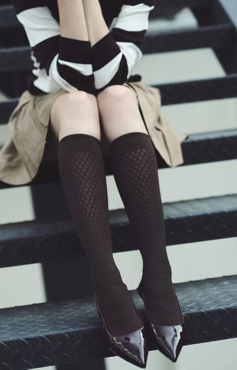 606 Glam Podkolenky 40 den Gabriella chocco - geometrický vzor, měkké a pružné