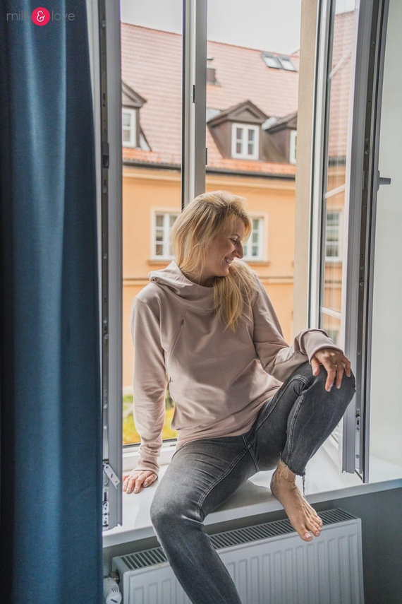 Milk Please bluza do karmienia Milk&Love z kapturem miętowy