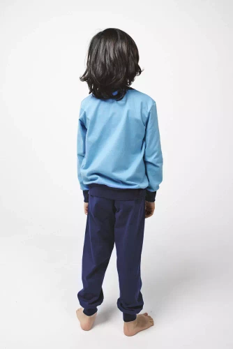 Chlapecké pyžamo Remek s dlouhým rukávem a dlouhými kalhotami Italian Fashion - modré