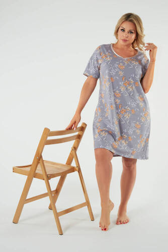 Noční košile Kasos, krátký rukáv Italská móda - potisk