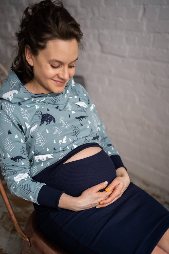 Milk Please bluza do karmienia Milk&Love z kapturem w leśny print