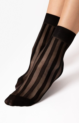 G 1194 Vibe Dámské ponožky Fiore 20 den černé - pruhovaný vzor, elegantní