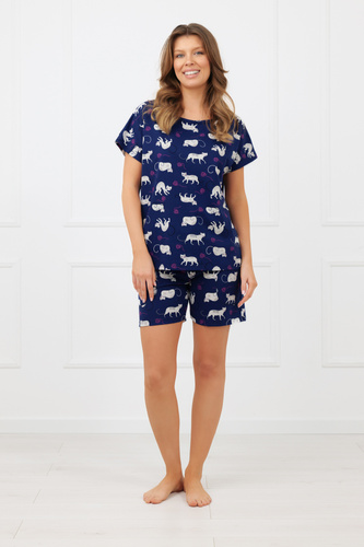 Dámské pyžamo Mimi Italian Fashion 100% bavlna – krátký rukáv, šortky