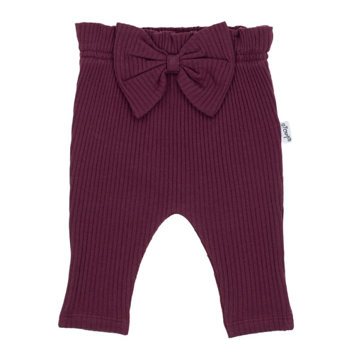 217016 Alisa Bavlněné kalhoty Nicol žebrované s mašlí