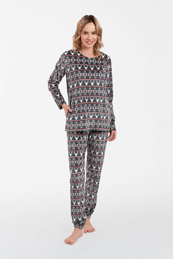 Island Fleece dámská souprava Italian Fashion - grafitový potisk