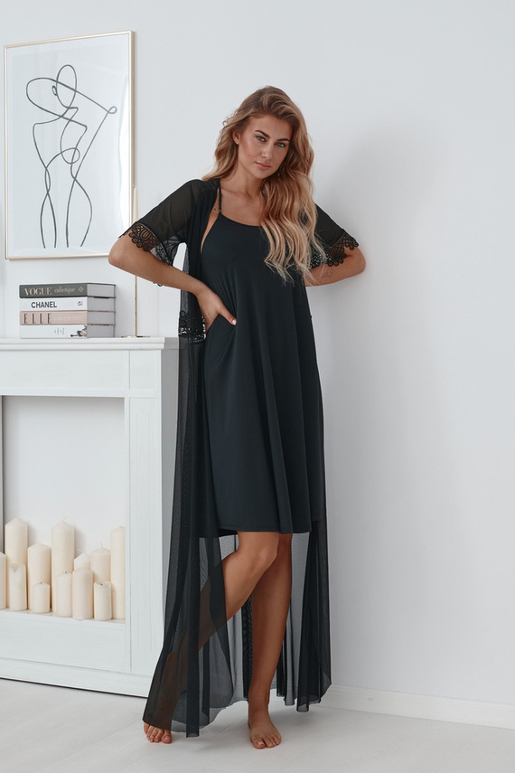 509 Lupoline dámský župan negližé - černý