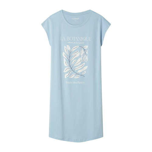 Dámská noční košile 45183 Estes blue , bavlna, krátký rukáv, částečně kulatý výstřih, volný střih