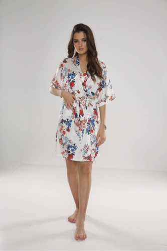 638 Lurdes Dámský župan De Lafense - ecru-červený