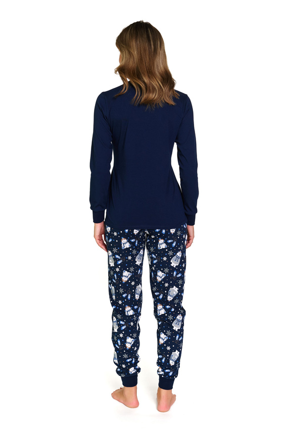7337 Doktor Nap Cozy Bear dámské pyžamo - bavlna, dlouhý rukáv a kalhoty