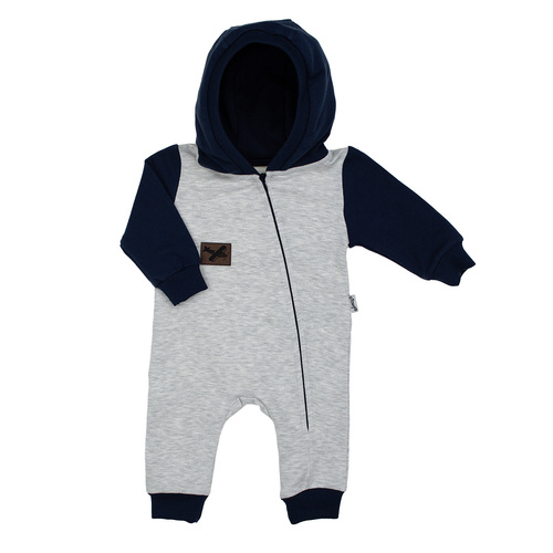 219271 Tepláky Willy Nicol - šedá a tmavě modrá s kapucí a zipem